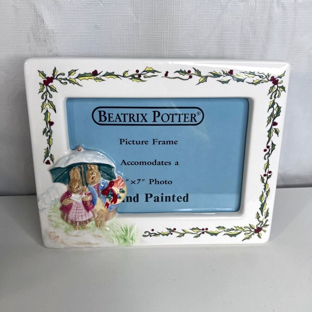 Schmid Beatrix Potter NEW Rabbits in the Snow Picture Frame VTG 1989 Christmas